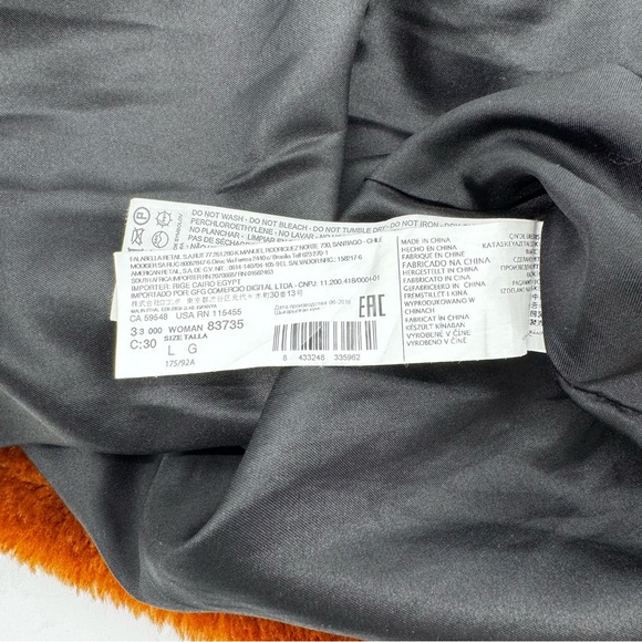 MANGO Faux fur teddy coat - cognac brown size L - Picture 6 of 9